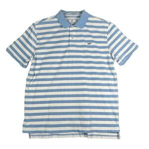 Southern Tide Shirt Mens Large Blue White Stripe Golf Polo Classic Preppy Casual